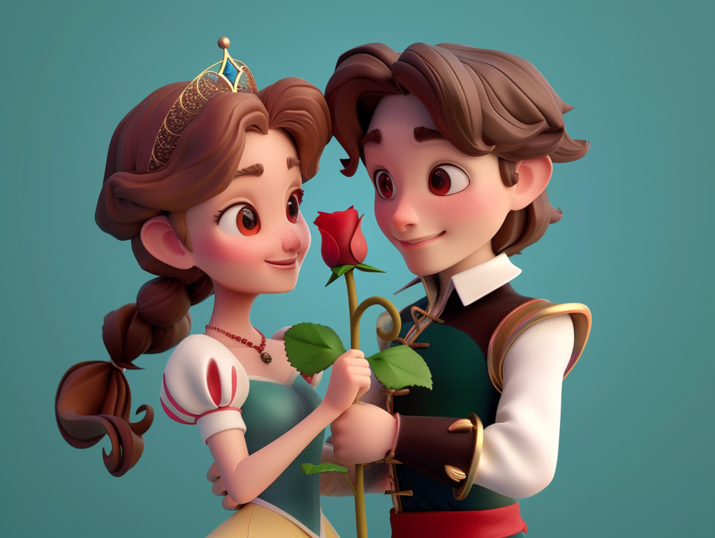 愛がディズニーの主人公として 3d cartoon princess prince