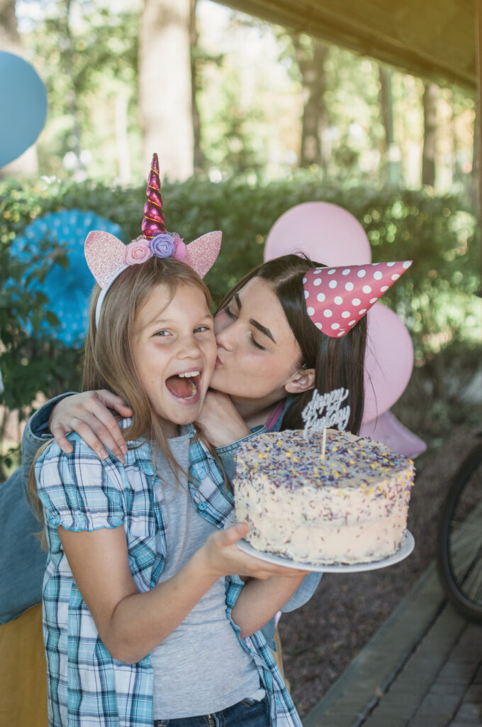 lovely birthday concept with happy family